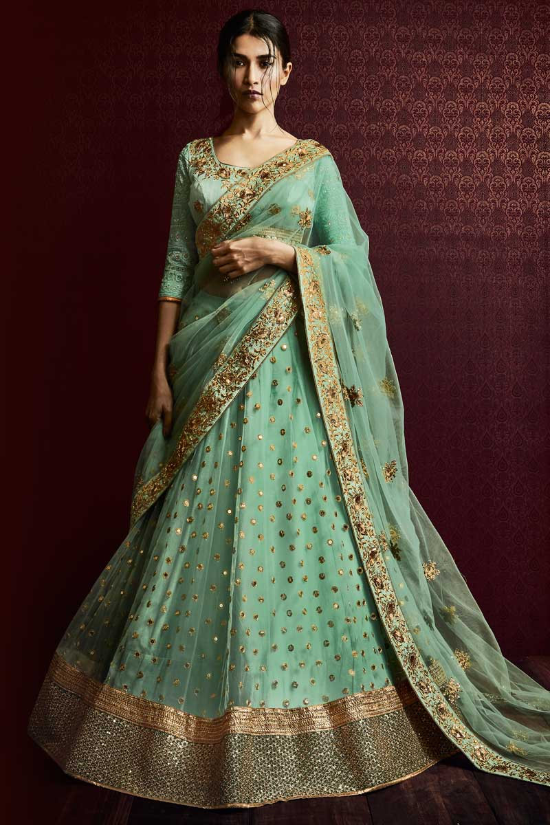 pista colour lehenga choli