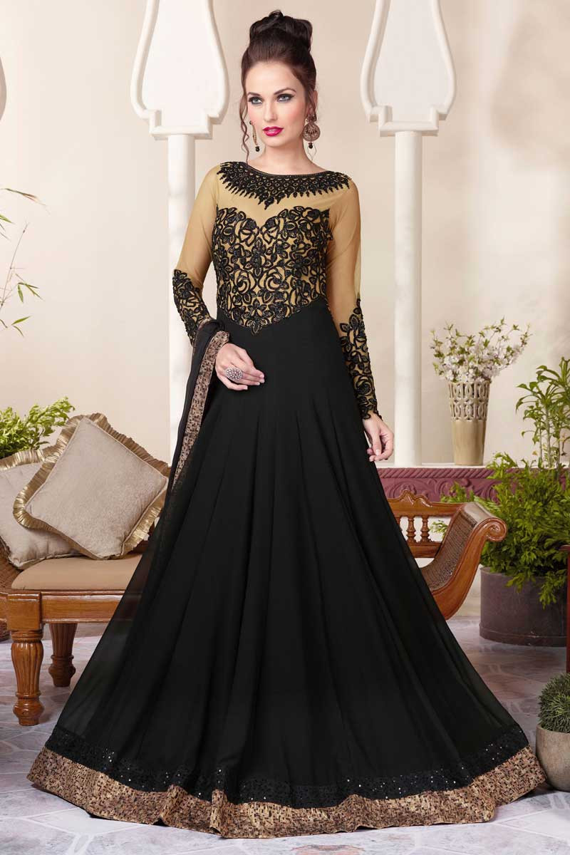 black anarkali with dupatta