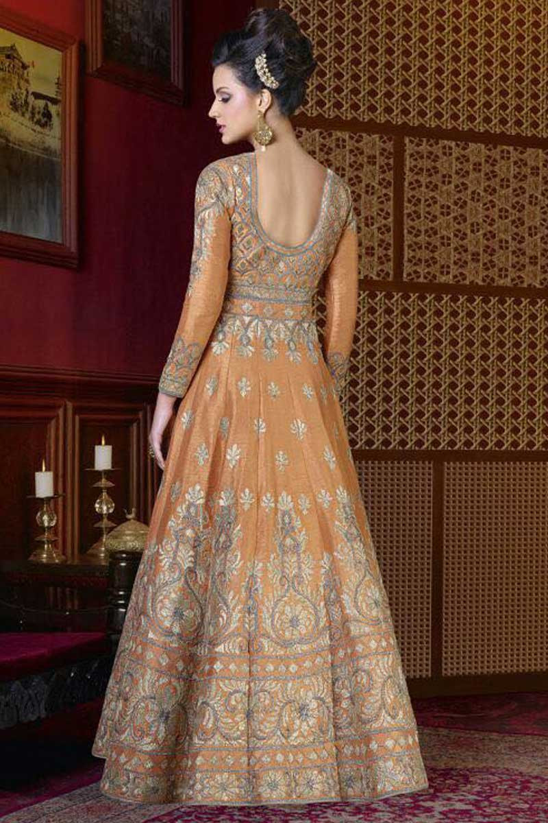 light orange colour gown