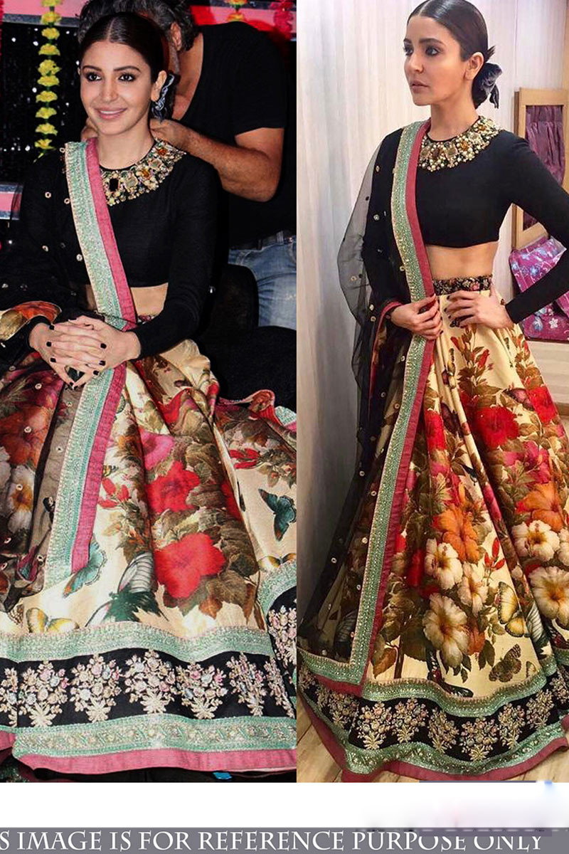 Buy Bollywood Style Anushka Sharma Net and Art Silk Lehenga online |  Looksgud.in
