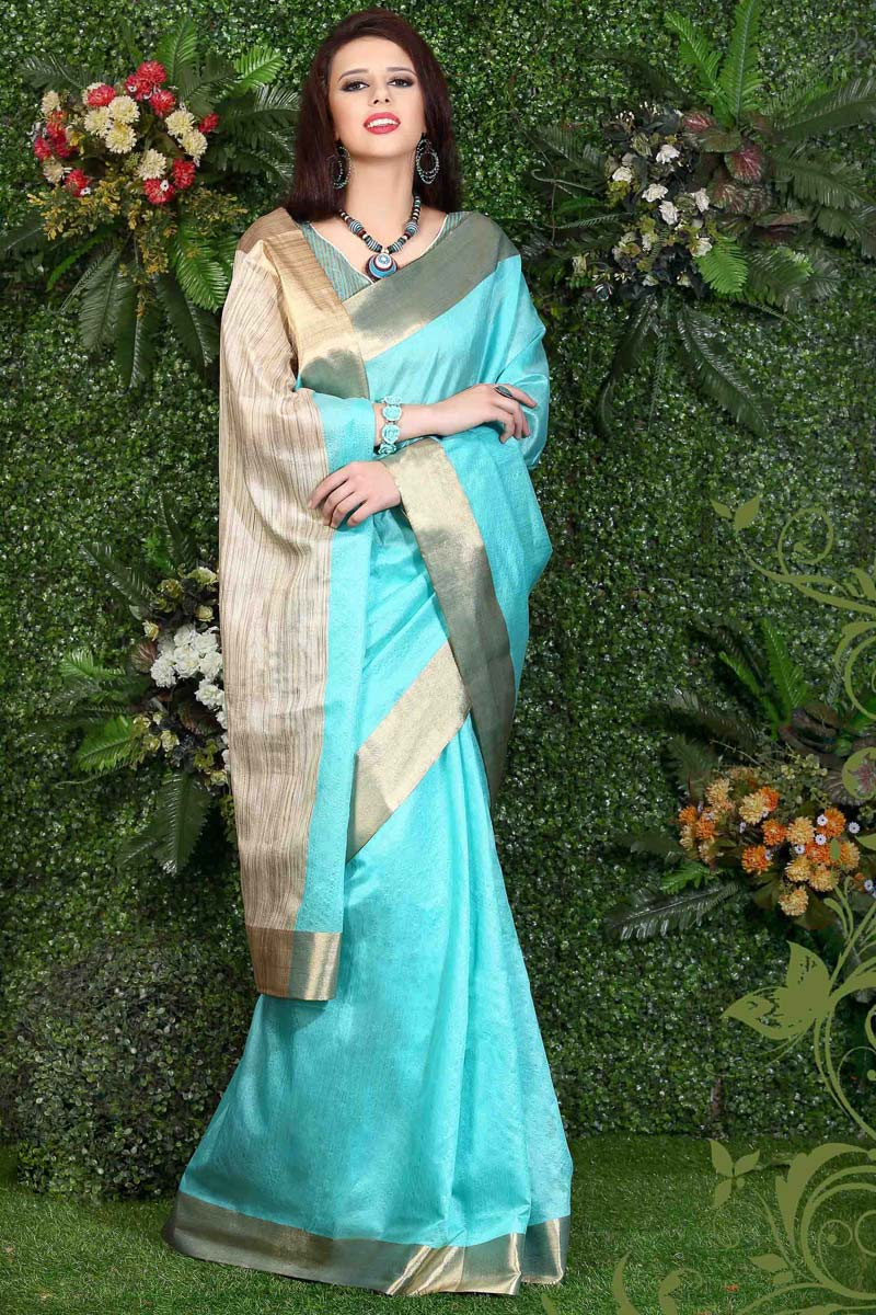 blue saree for bride