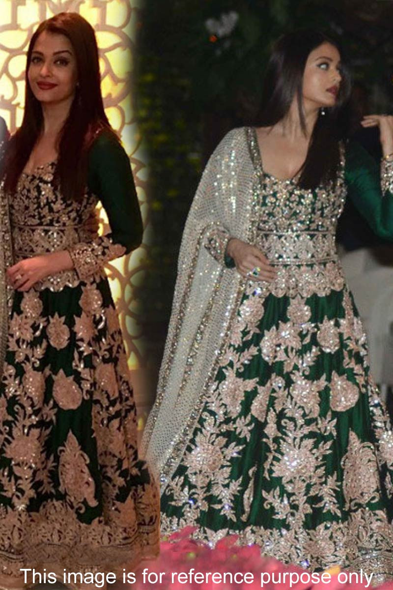 Aishwarya Rai Bachchan in a gold gown for Karan Johars party