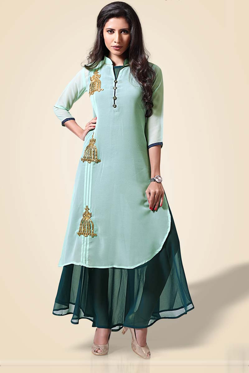 Indian Designer Chiffon Georgette tops blouse kurta Kurtis-Tunics for Women 