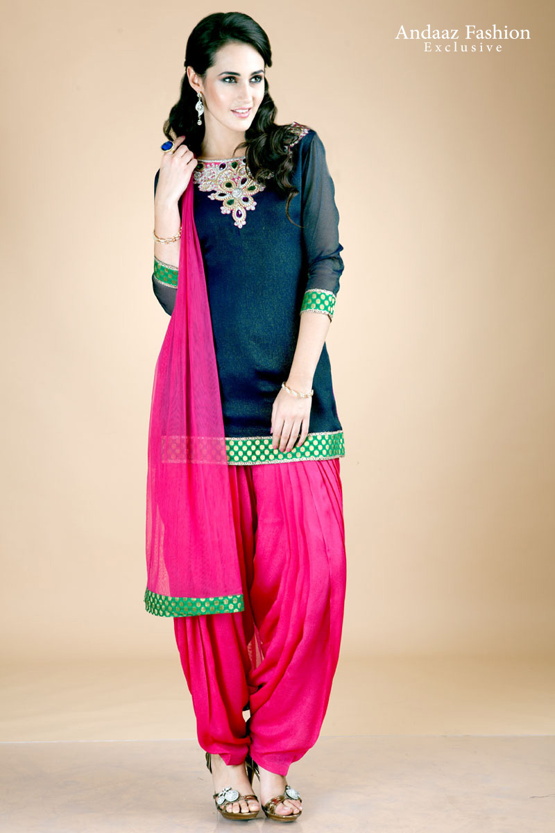 Pink blue suit salwar clearance