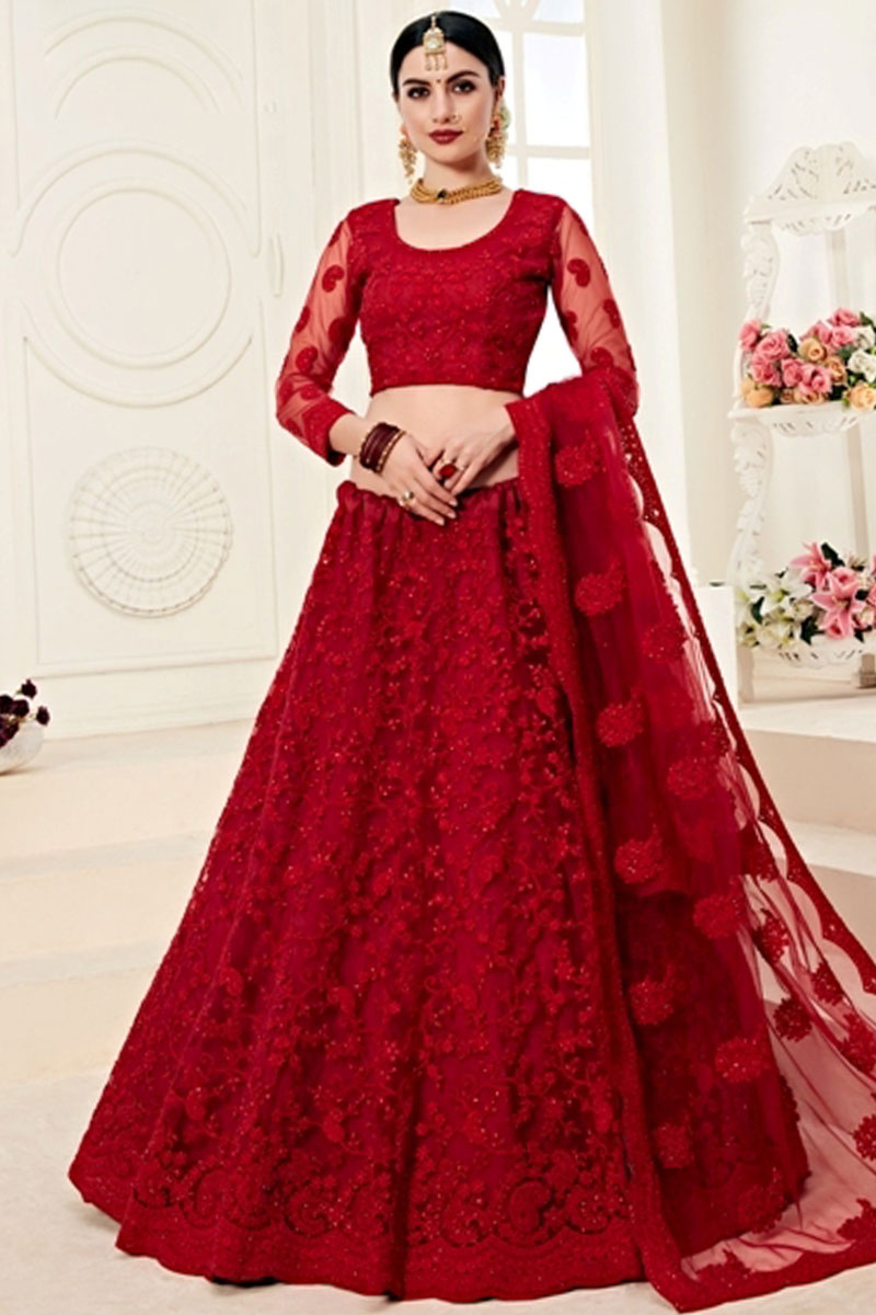 party wear net lehenga