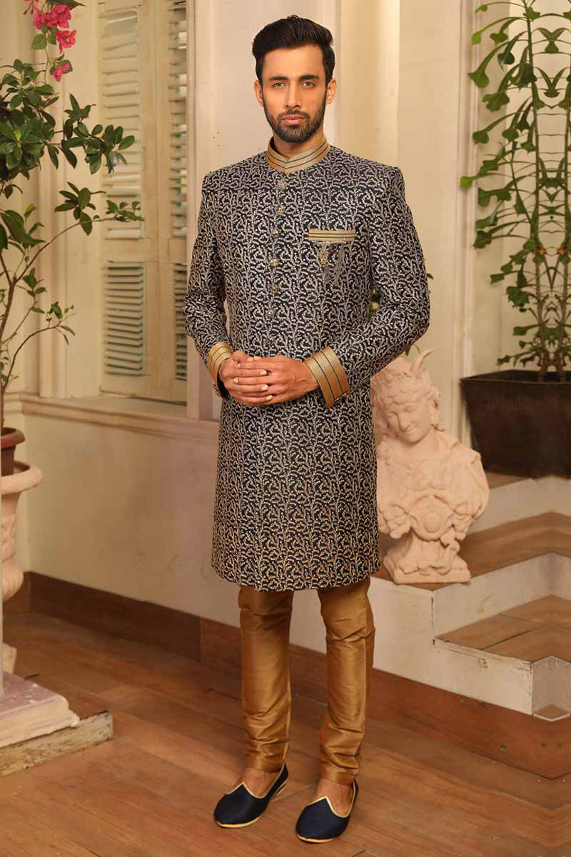 embroidered sherwani