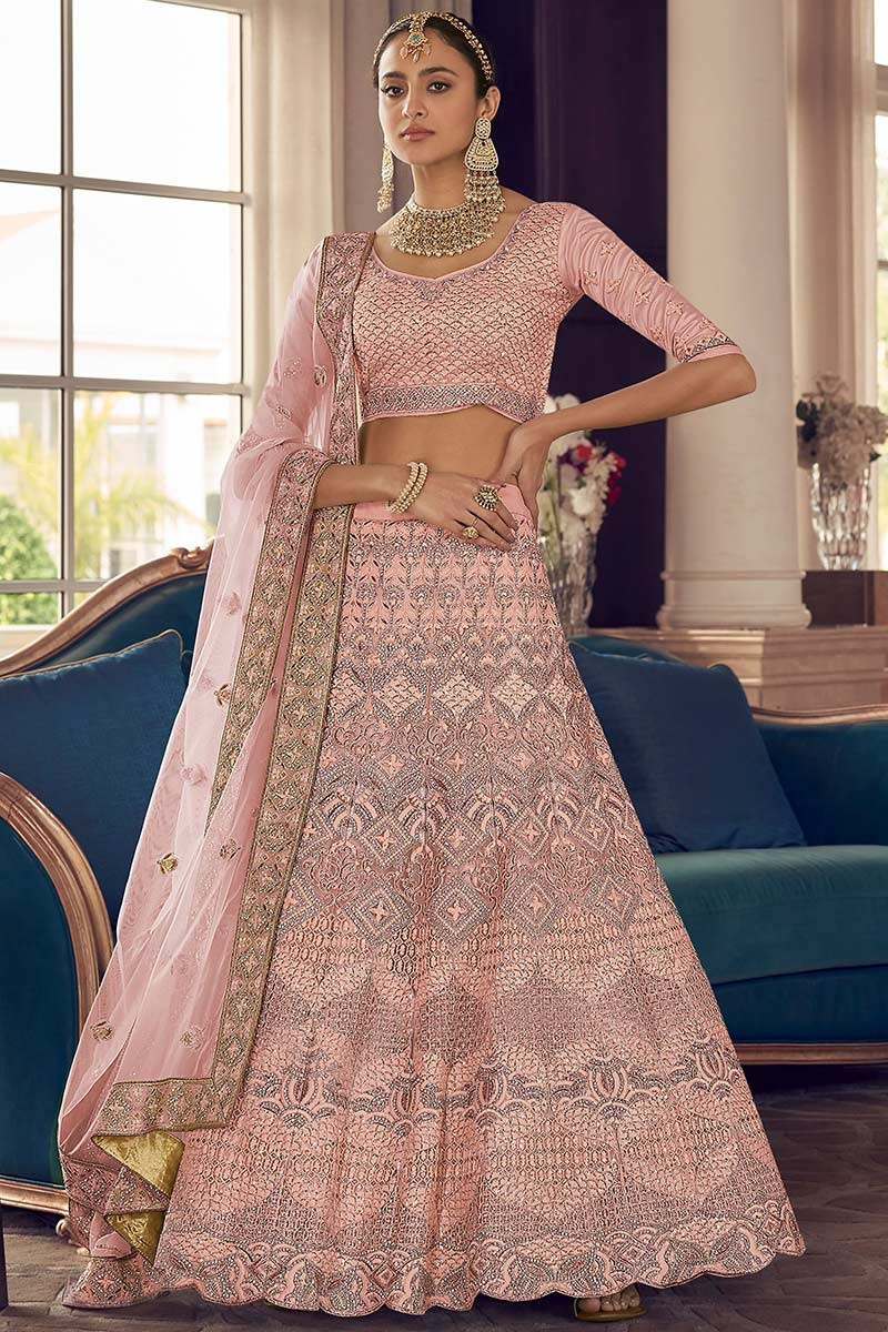 Buy Indian Crepe Dusty Peach Gown LSTV116609