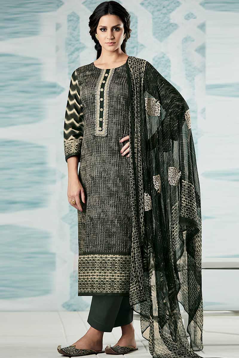 Buy Elegant Mehndi Colour Straight Pant 