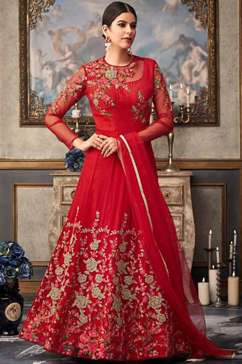 anarkali suit designs in silk