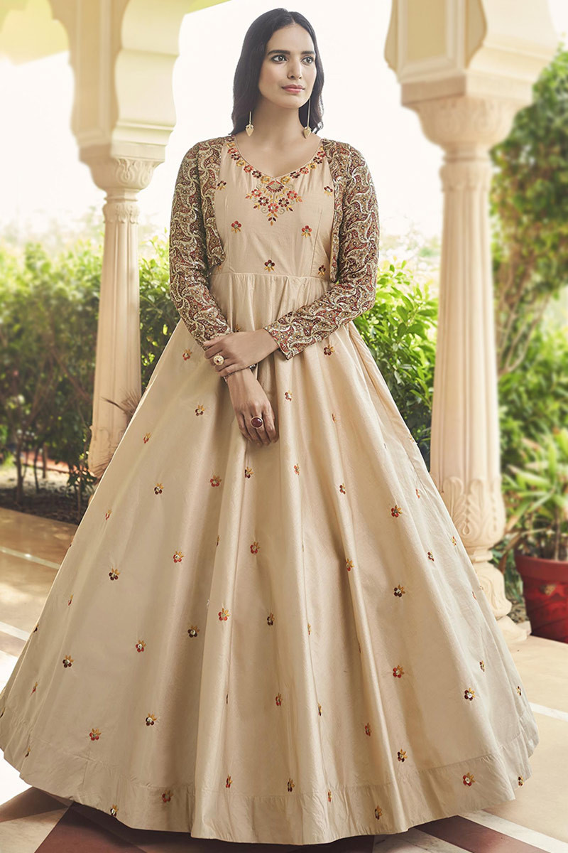 anarkali gown with jacket