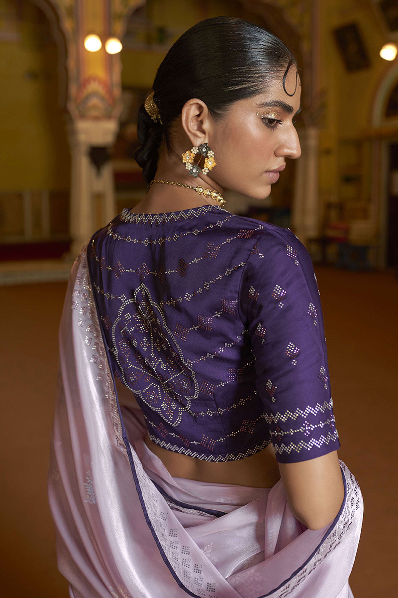 Buy Lavender Saree Blouse Online In India - Etsy India