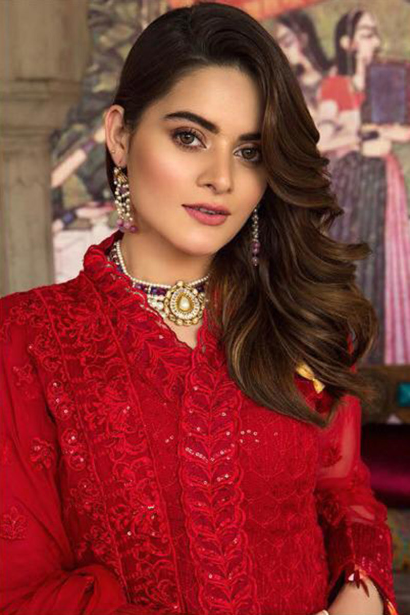 Buy Embroidered Red Georgette Indian Suit With Straight Pant Online -  LSTV05498 | Andaaz Fashion