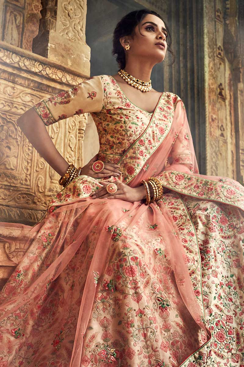 cream colour lehenga choli online