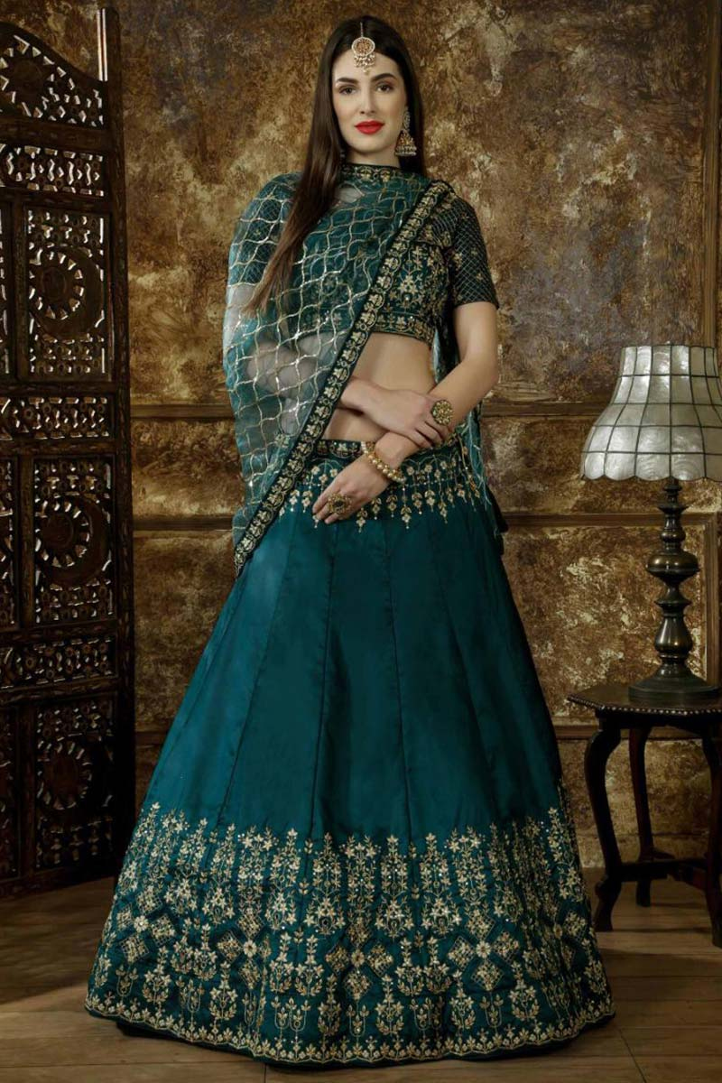 teal lengha
