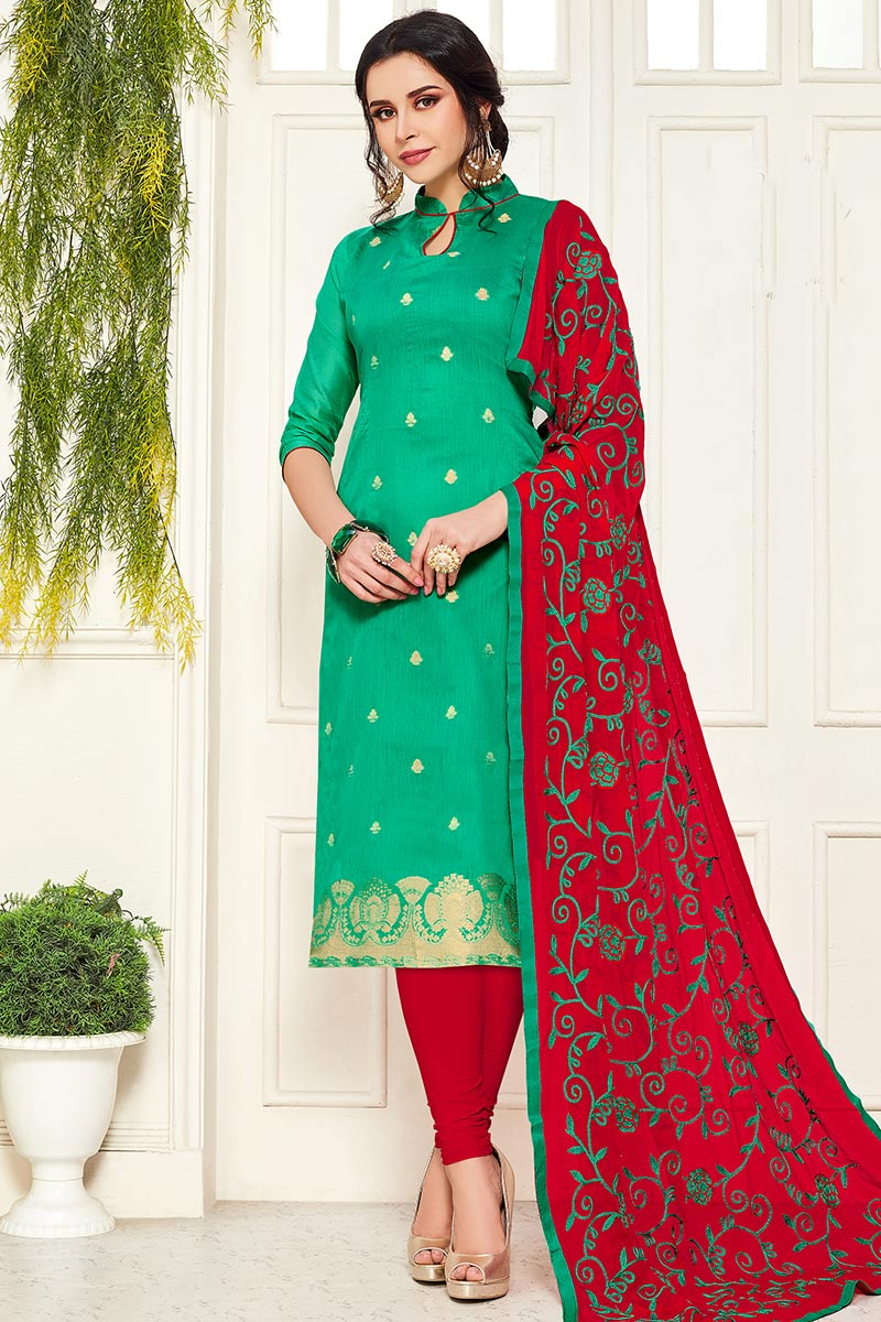 silk saree churidar