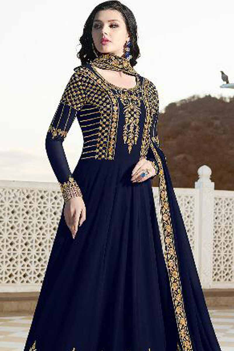 navy blue anarkali dress