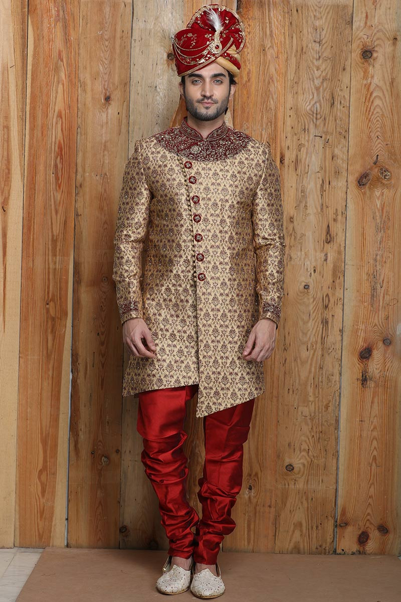 wedding sherwani for short height groom