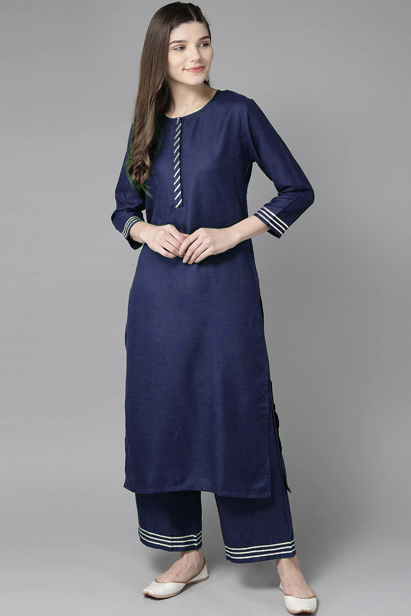 Buy Navy Blue Kurtas  Kurtis for Women by Sitaram Designer Online   Ajiocom