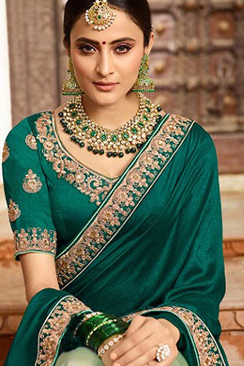 bride in green saree