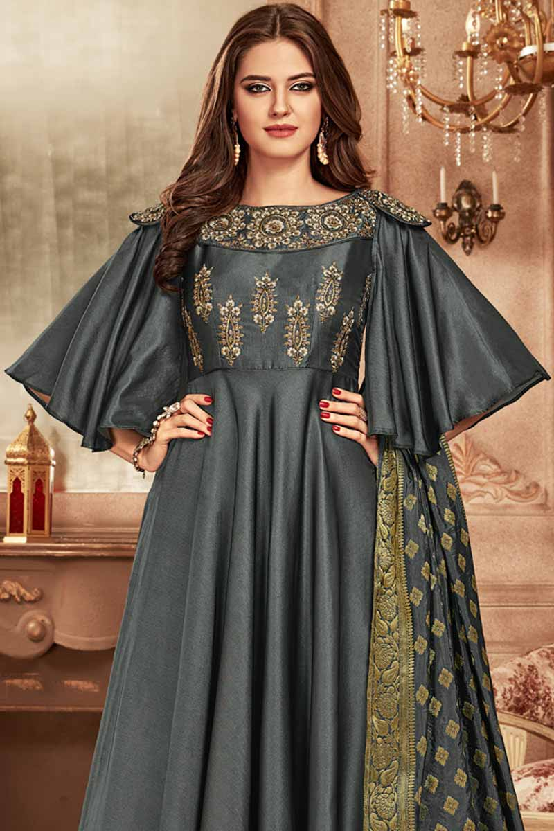grey frock suit