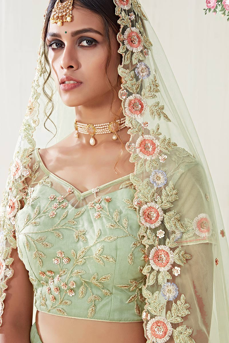 Top more than 159 jewellery for pastel green lehenga best