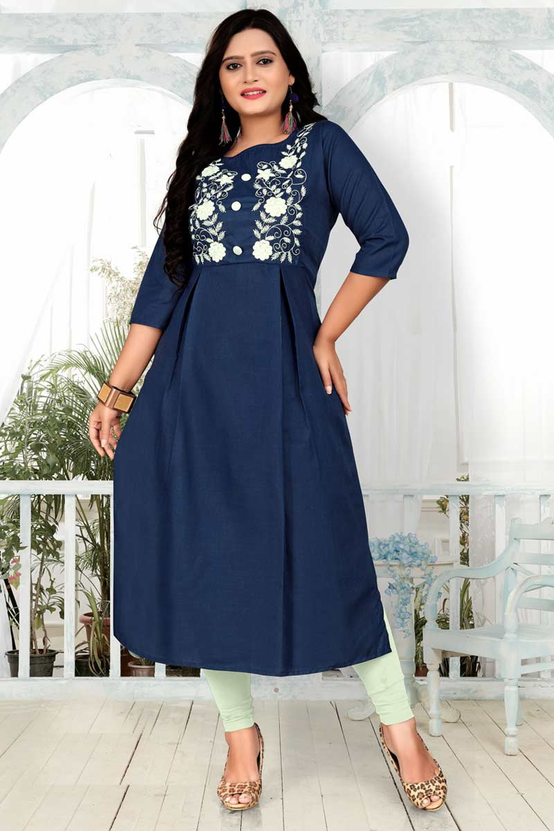 Buy Dress Cotton Indigo Blue Churidar Suit LSTV111520