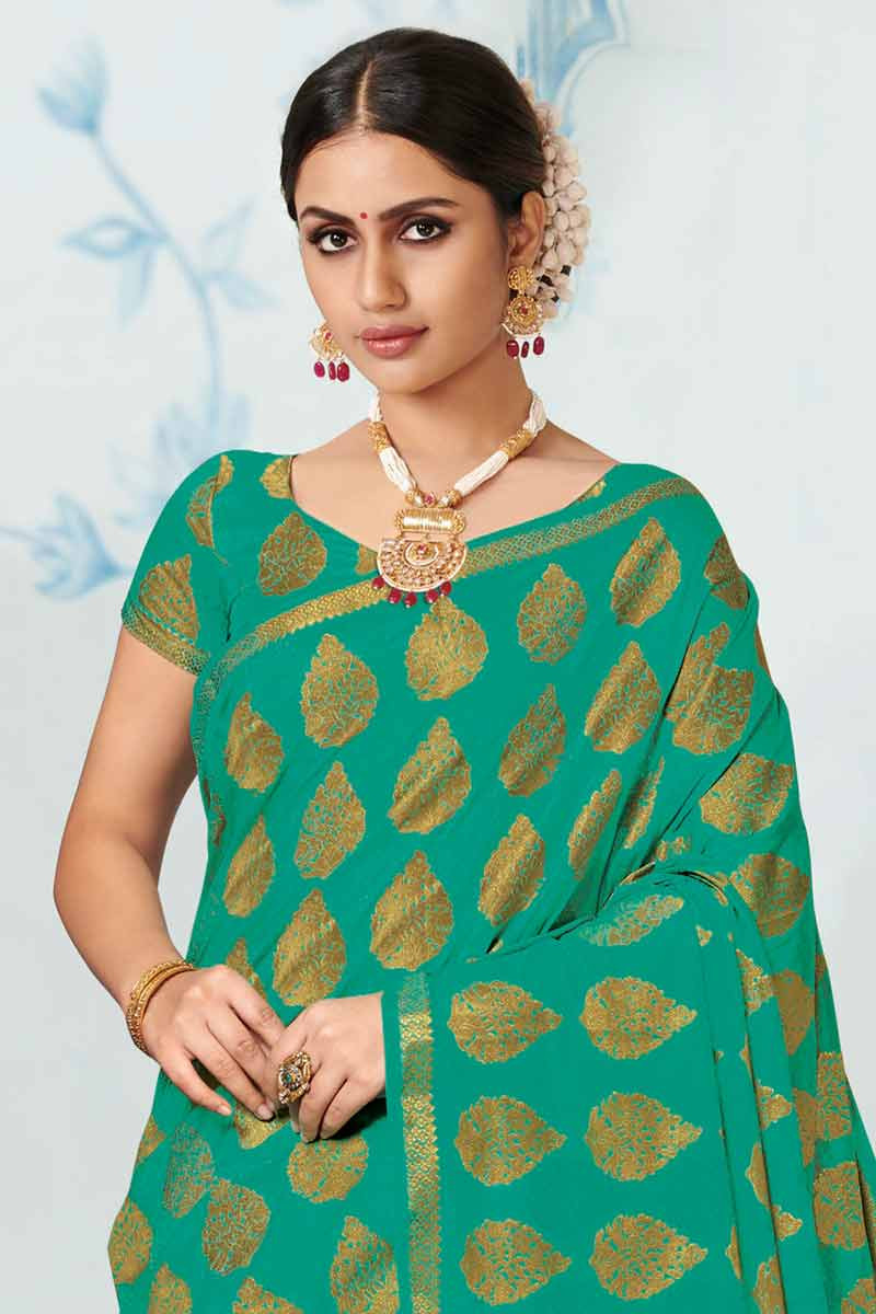 Buy Jade Green Art Silk Saree With Art Silk Blouse Online - SARV02128 ...