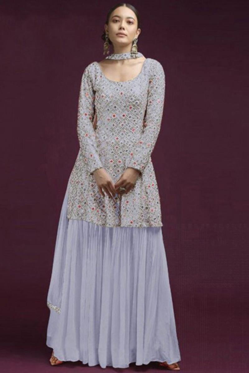 Buy Asian Suit Georgette Lavender 