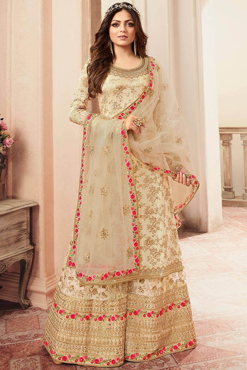 full sleeve sharara suit