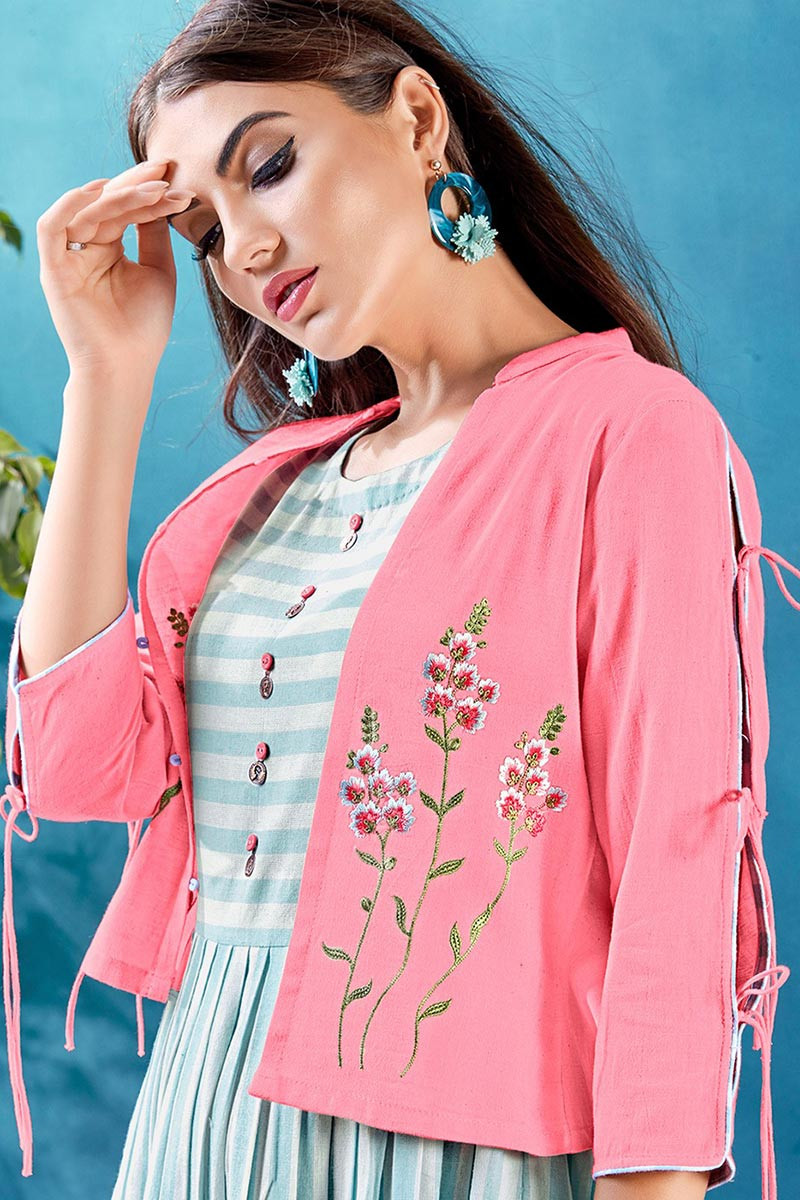 Top more than 152 cotton kurti with short jacket