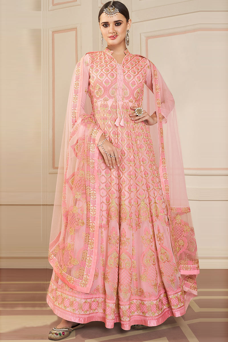 light pink anarkali suit