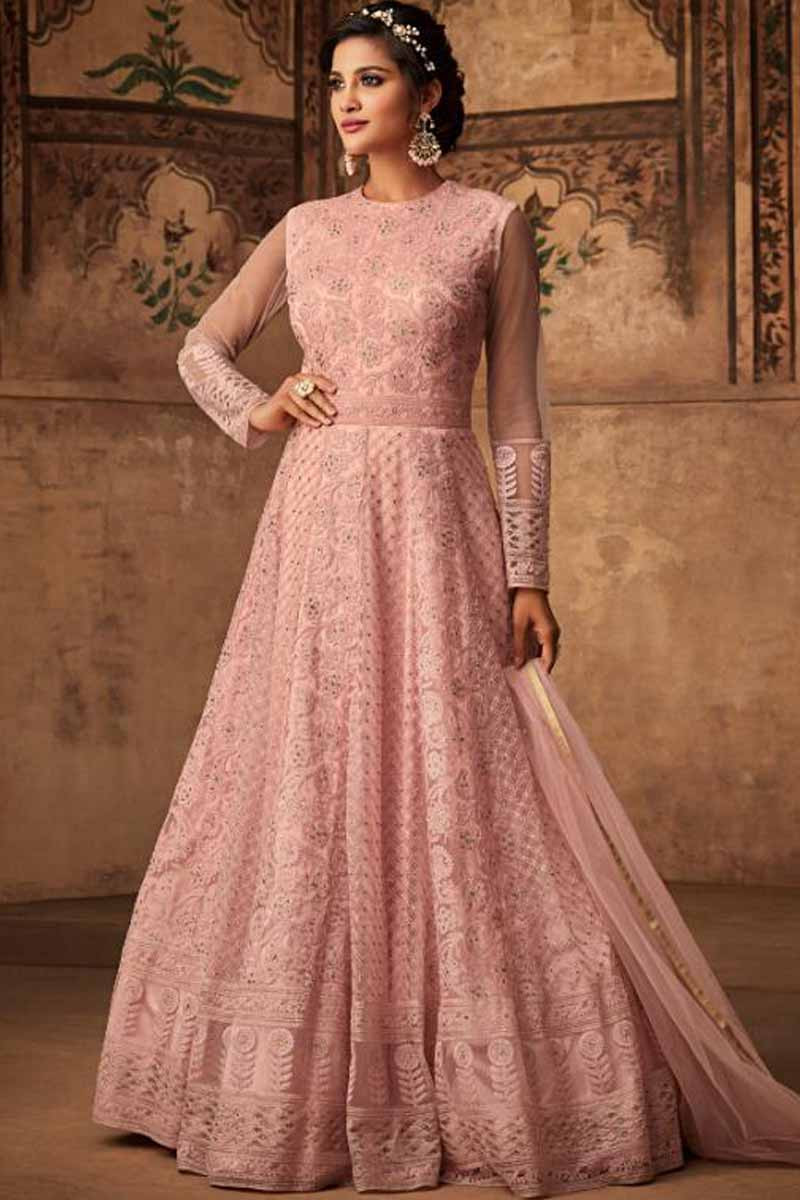 light pink anarkali dress