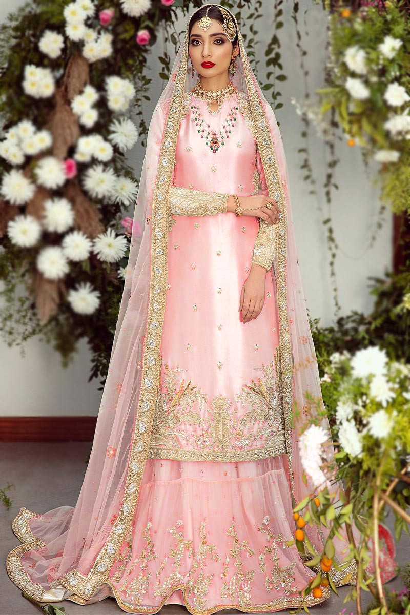 light pink bridal gown