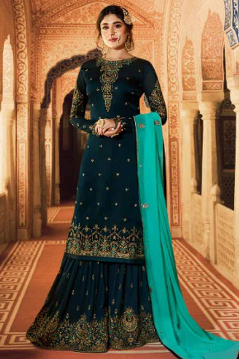 green sharara dress