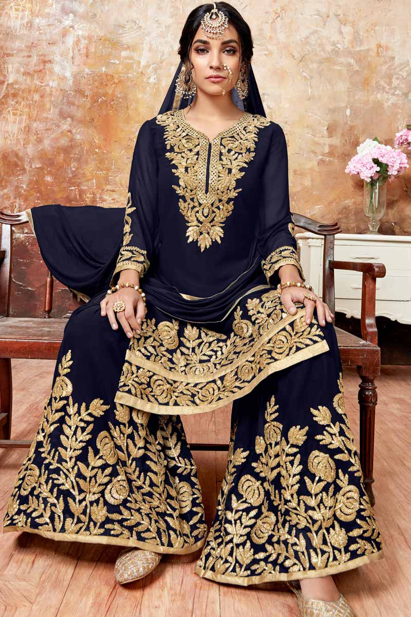 Georgette sharara suit online Outlet