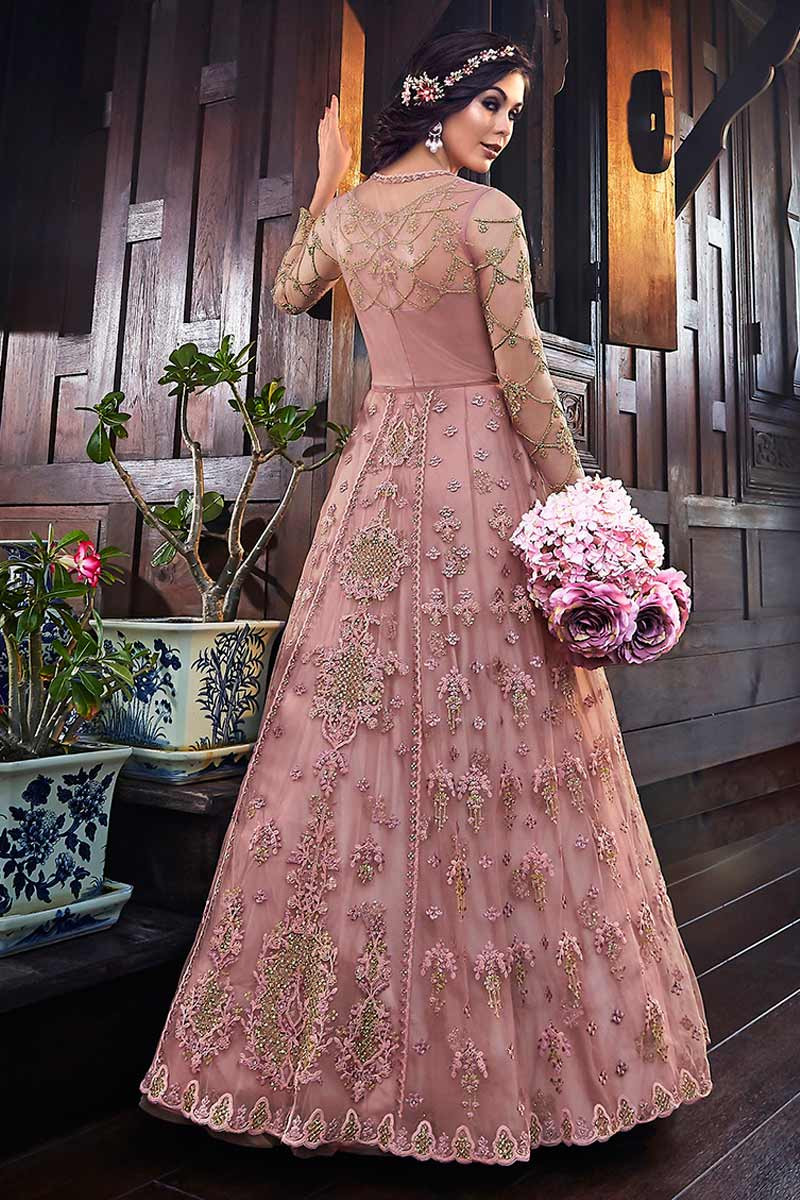 Onion Pink Diamond Studded Gown at Rs 19999