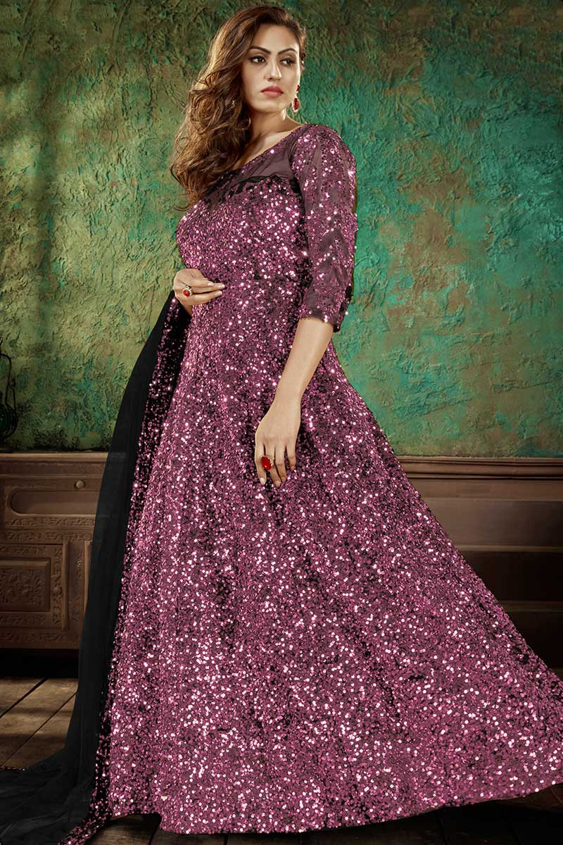 mauve asian dress