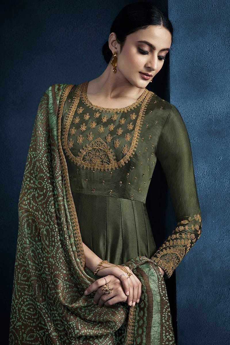 mehndi green anarkali