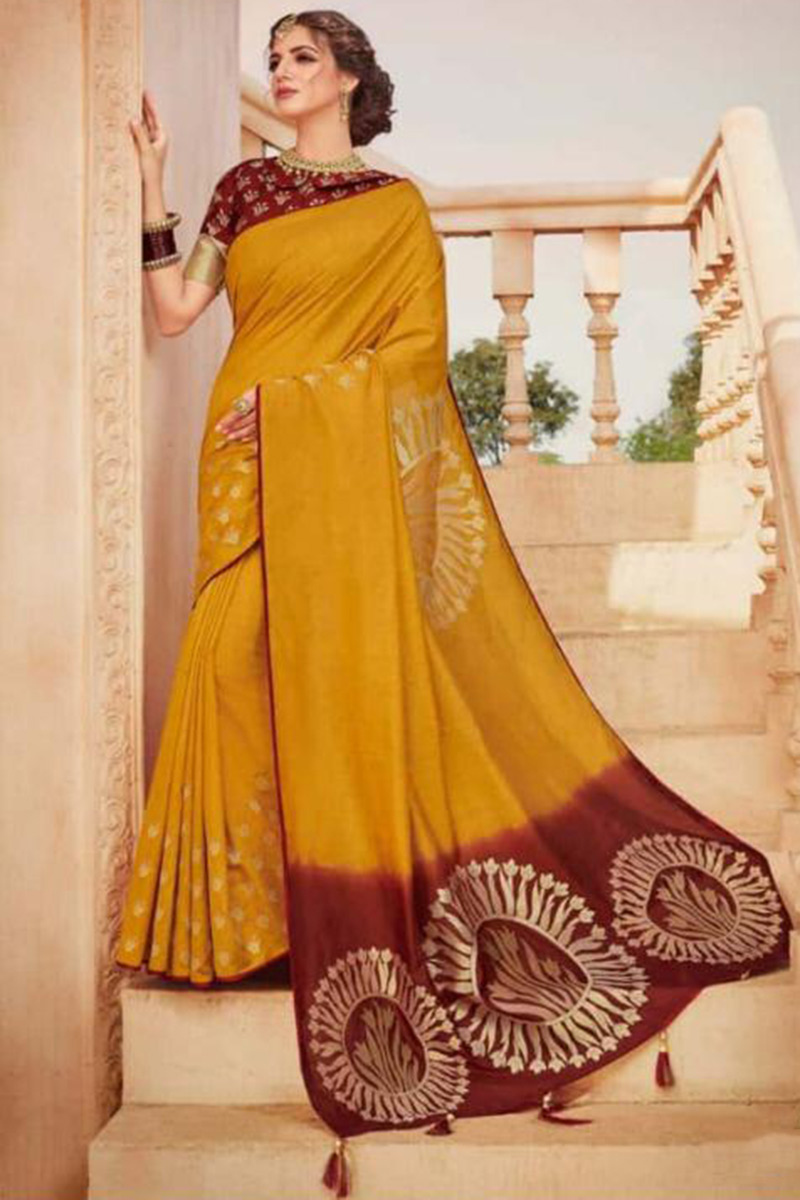 mustard yellow silk blouse