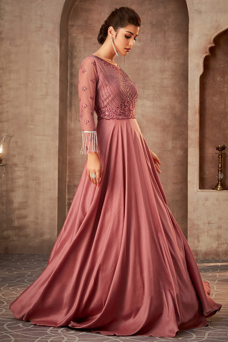 pink gown party wear