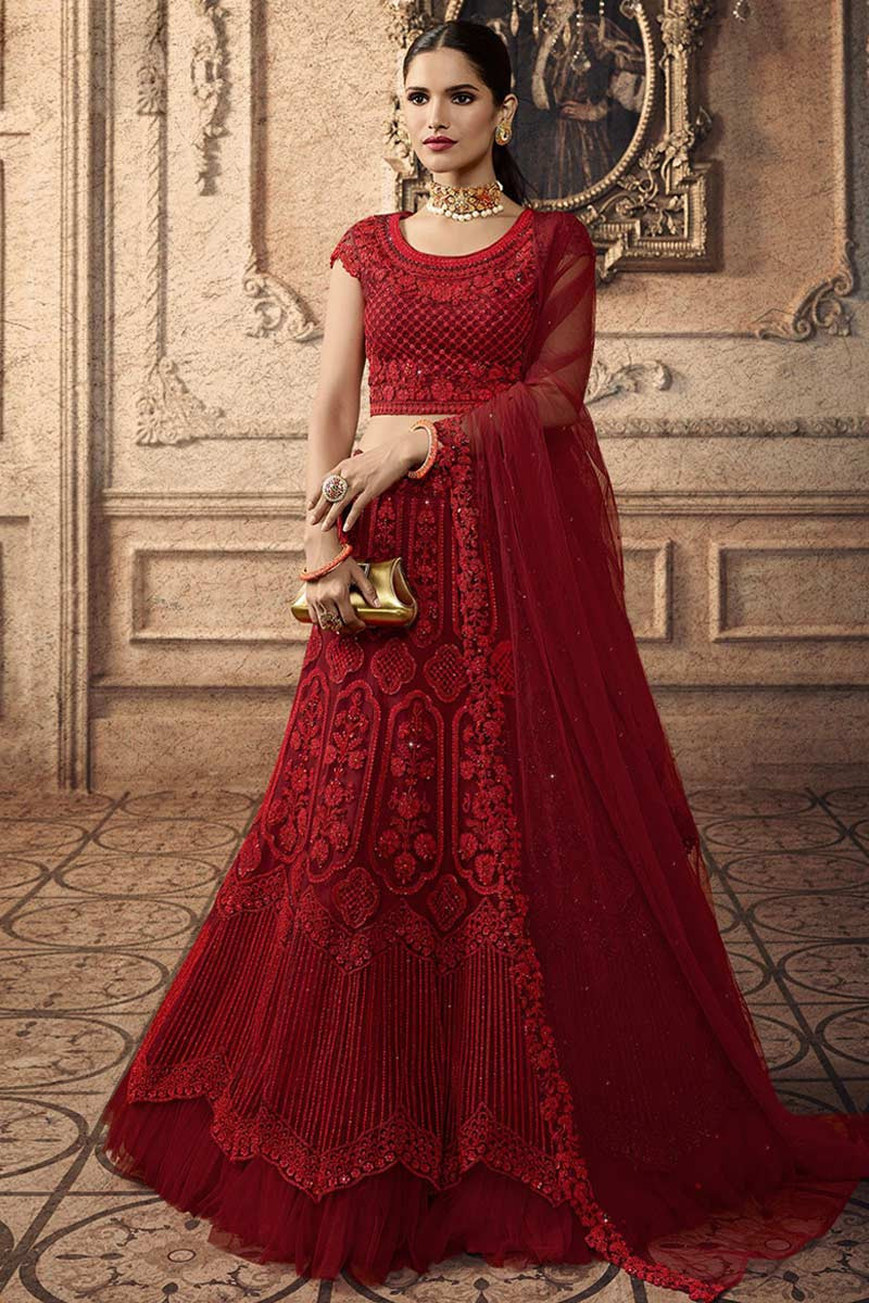 lehenga dress red colour