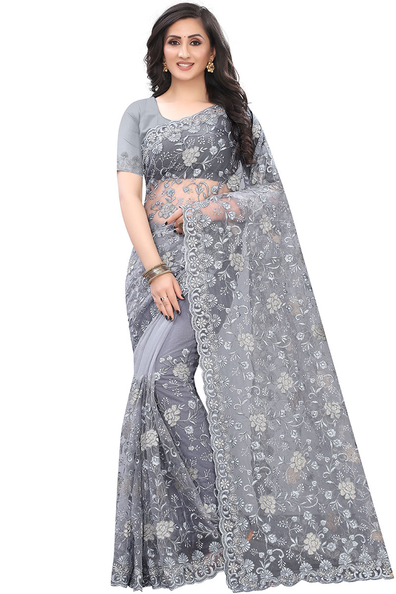 party wear saree net