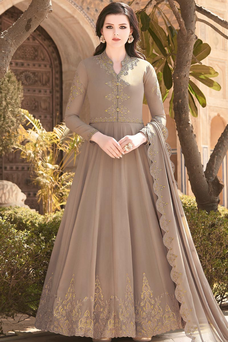 Beige anarkali suit Clearance