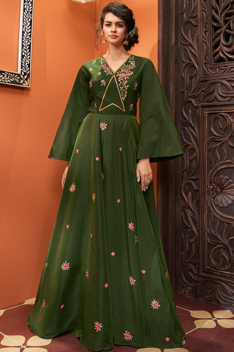 cotton silk anarkali suits