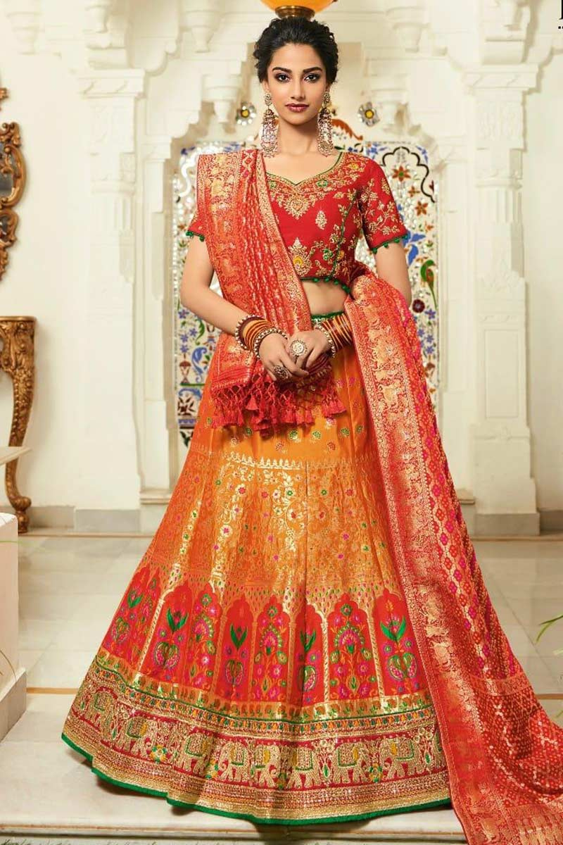 Silk lehenga for women clearance