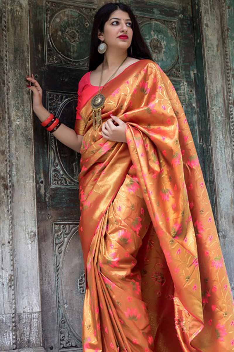 Buy Misssone Online Collection Orange Kanjivaram Silk Latest Sarees U Neck Online Sarv0757 Andaaz Fashion Bernardsville, nj homes for sale & real estate. orange kanjivaram silk saree with kanjivaram silk blouse