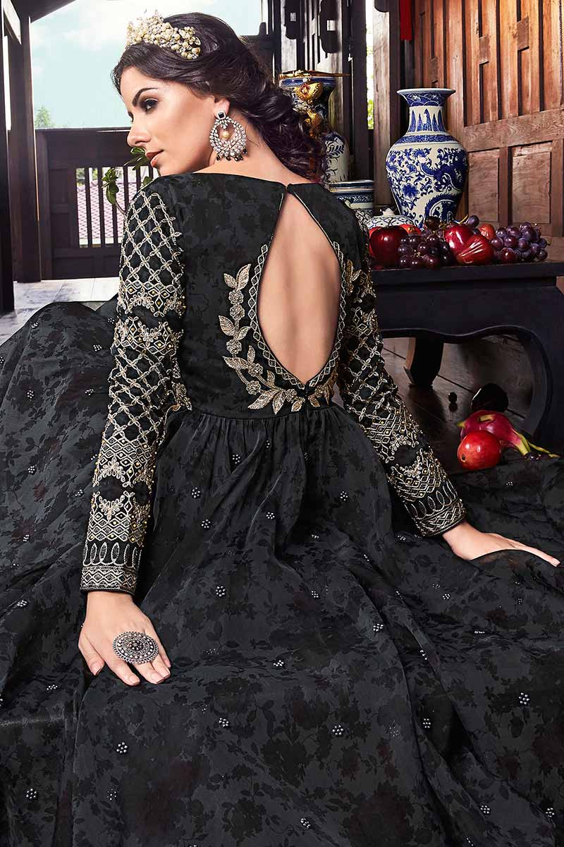 designer gown in black colour