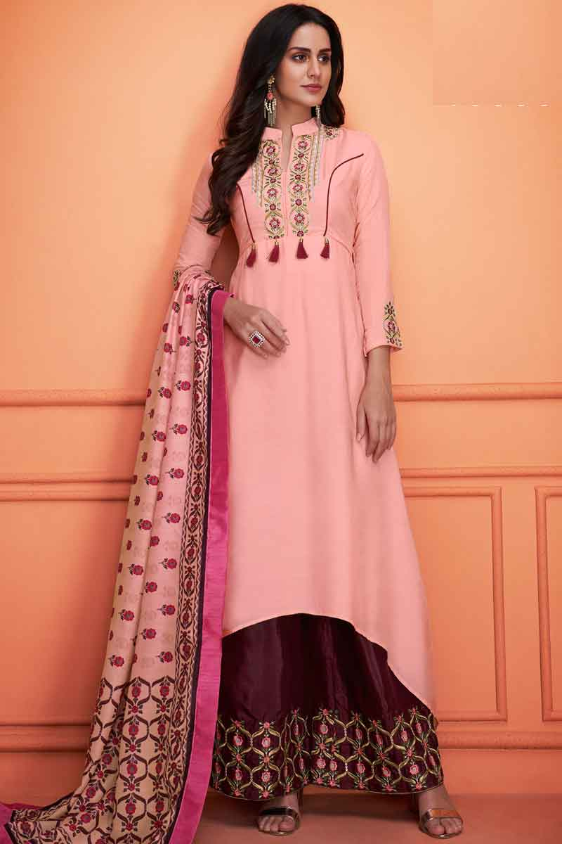 pink cotton anarkali
