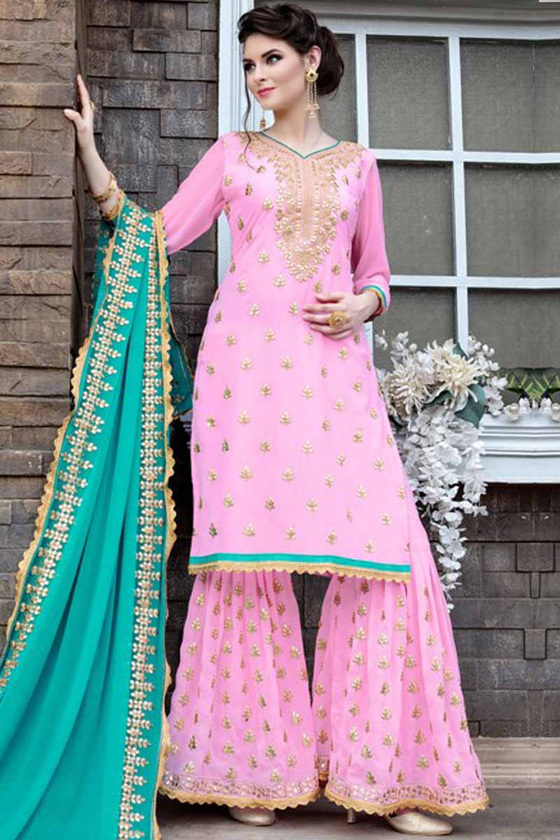 sharara pink colour