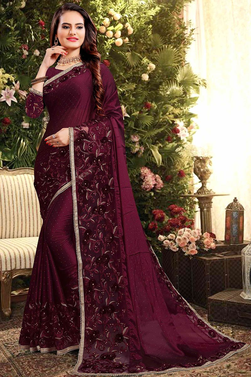 satin wedding sarees